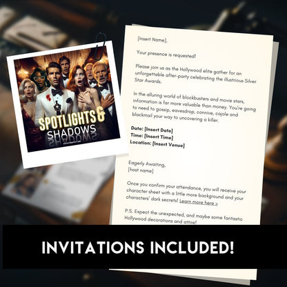 Spotlights and Shadows includes a free digital and printable invitation template from Google Drive.